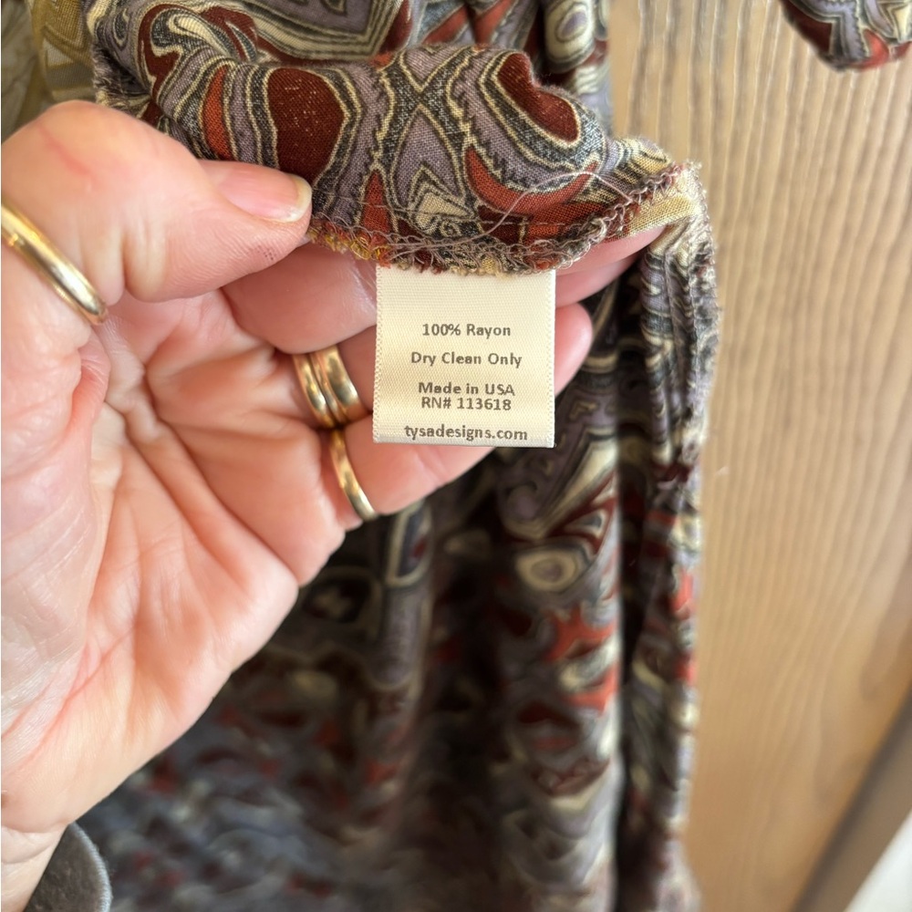 Tysa Multicolor Patterned Duster Length Kimono - image 5